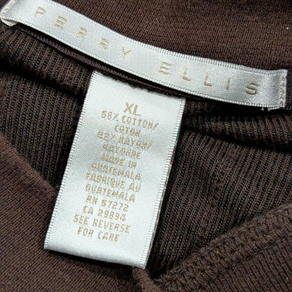 Perry Ellis Men's Lightweight Mock Turtleneck Sweater, XL, Brown, Cotton Rayon - Picture 8 of 11